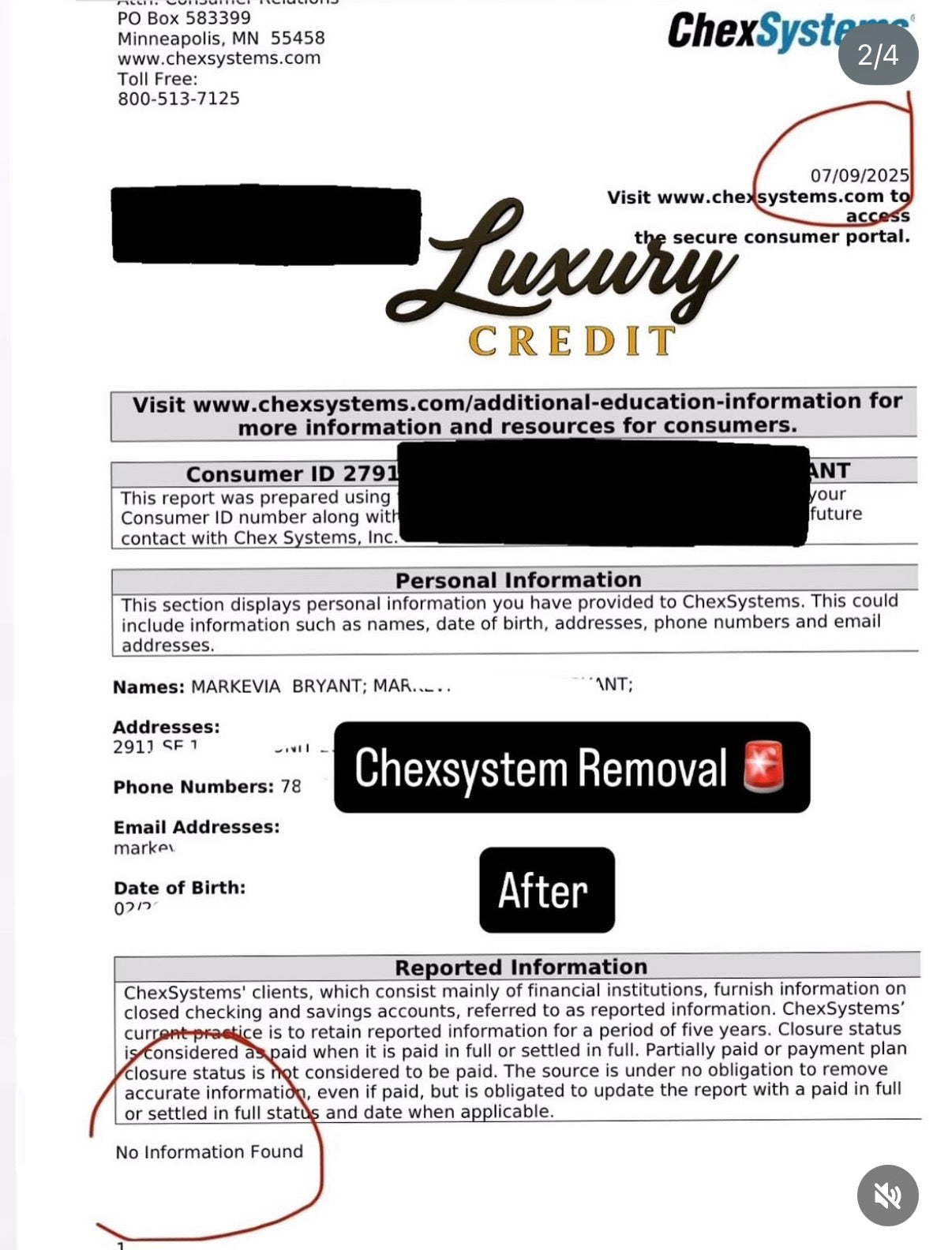 Chexsystem/EWS Bundle